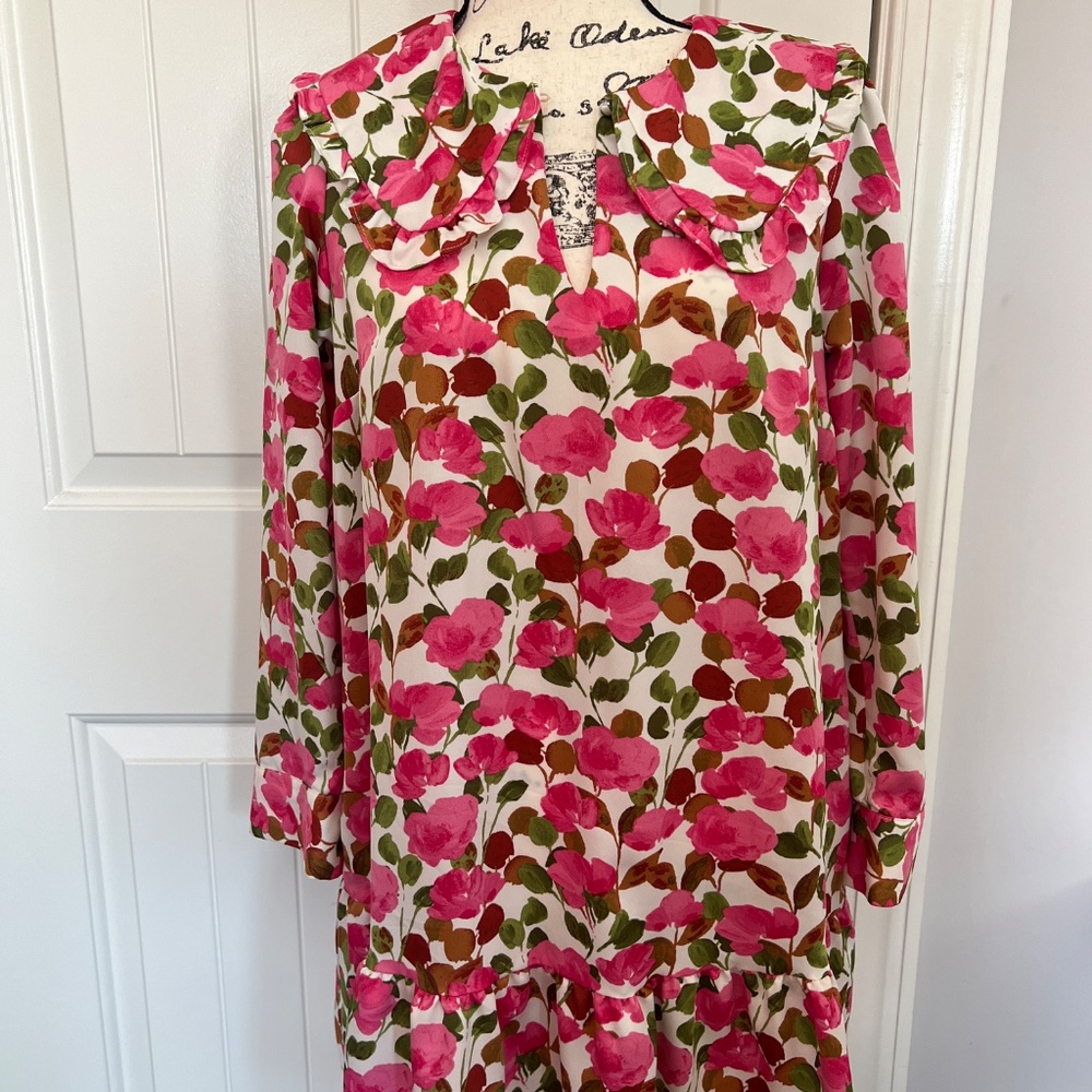 Who What Wear Floral Puff Long Sleeve Dress Boho Oversized | Size Small